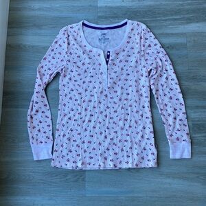 Jane and Bleecker Pink Floral Long Sleeve Top